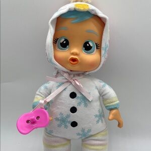 Adorable Cry Babies Tiny Cuddles Christmas Baby Doll with Snowflake Outfit